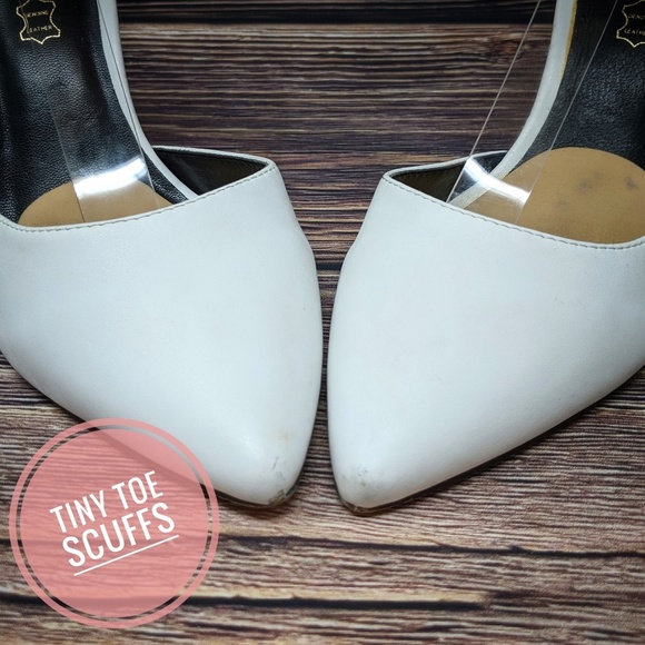 Aldo Leather D'orsay White Ankle Strap Studded 8.5 - Picture 4 of 8